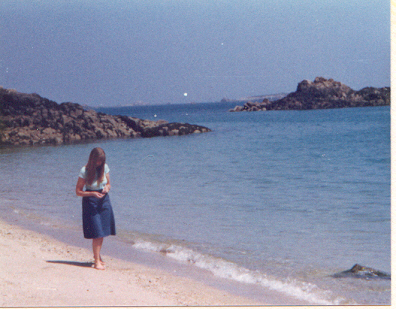 Maureen on the Beach at Herm - 1979